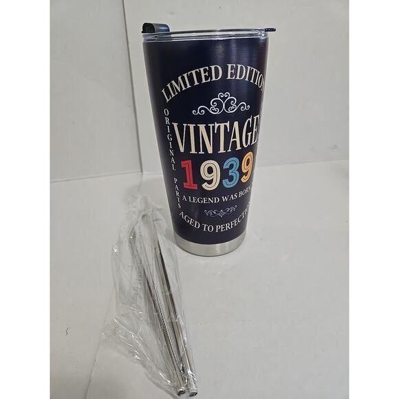 85Th Birthday Gifts for Men and Women, 1939 Stainless Steel Tumbler - Picture 1 of 6